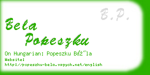 bela popeszku business card